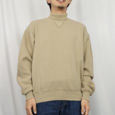 画像2: 90's RUSSELL ATHLETIC USA製 前V 無地タートルネックスウェット M (2)