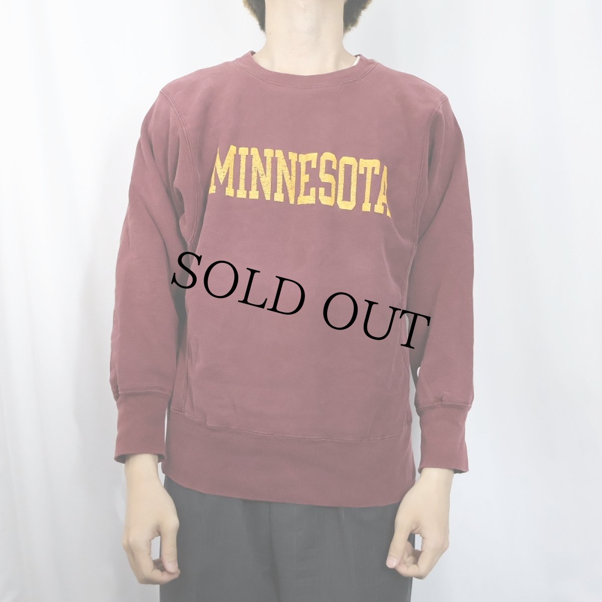 画像2: 80's Champion REVERSE WEAVE トリコタグ USA製 "MINNESOTA" プリントスウェット M (2)