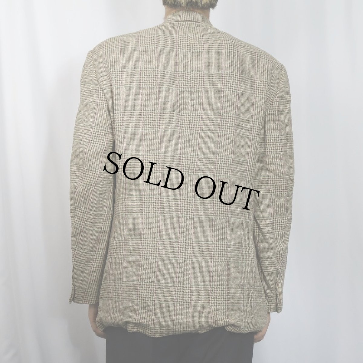 画像3: 90's POLO Ralph Lauren Perkins Shearer グレンチェック柄 ウールテーラードジャケット  (3)