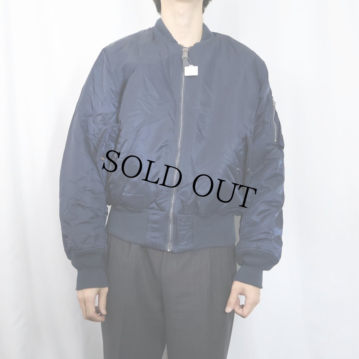 画像3: 民間品 ALPHA INDUSTRIES,INC. MA-1 フライトジャケット NAVY MEDIUM (3)
