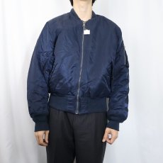 画像3: 民間品 ALPHA INDUSTRIES,INC. MA-1 フライトジャケット NAVY MEDIUM (3)
