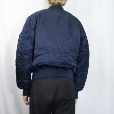 画像4: 民間品 ALPHA INDUSTRIES,INC. MA-1 フライトジャケット NAVY MEDIUM (4)