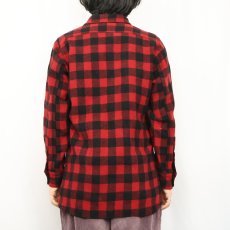 画像3: 40’s MONTGOMERY WARD バファローチェック柄 ハーフジップウールシャツ SIZE15 (3)