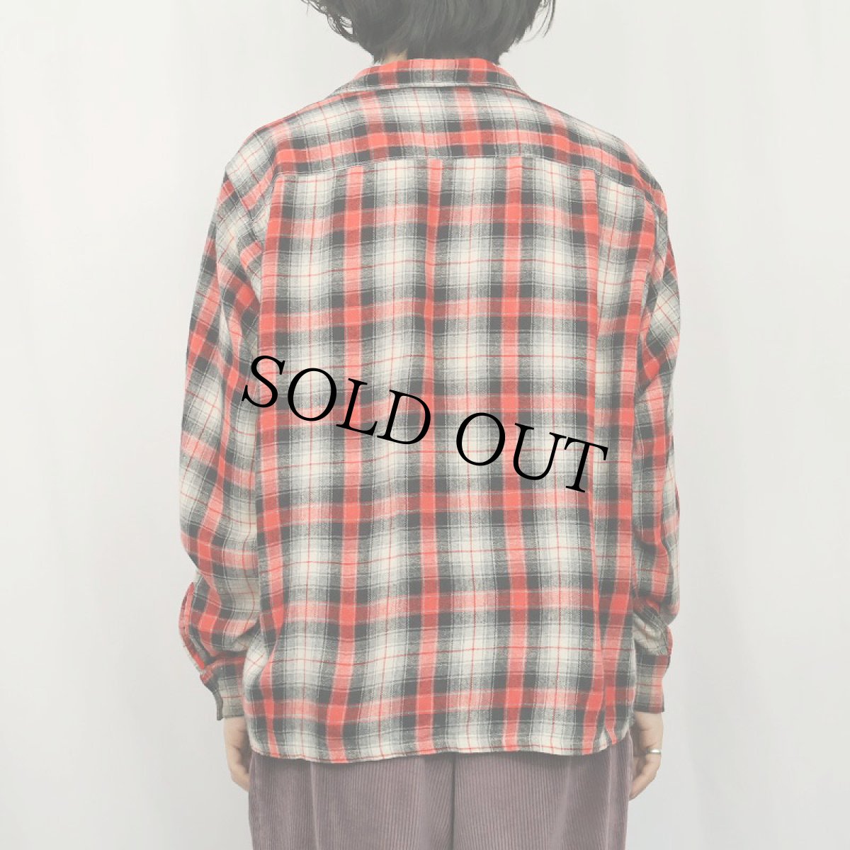 画像3: 60's〜 オンブレーチェック柄 ウールオープンカラーシャツ  (3)