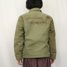 画像4: 60〜70's U.S.NAVY A-2 "HONDA GOLD WING" ステンシル入り デッキジャケット  (4)