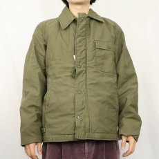 画像3: 70's U.S.NAVY A-2 ステンシル入り デッキジャケット MEDIUM (3)