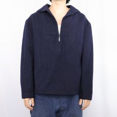 画像2: VINTAGE EURO ウールスモック NAVY  (2)