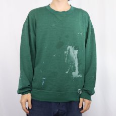 画像2: 90's RUSSELL ATHLETIC USA製 ペンキペイント 前V 無地スウェット L (2)