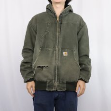 画像2: Carhartt ダックアクティブパーカー MOSS GREEN LARGE REGULAR (2)