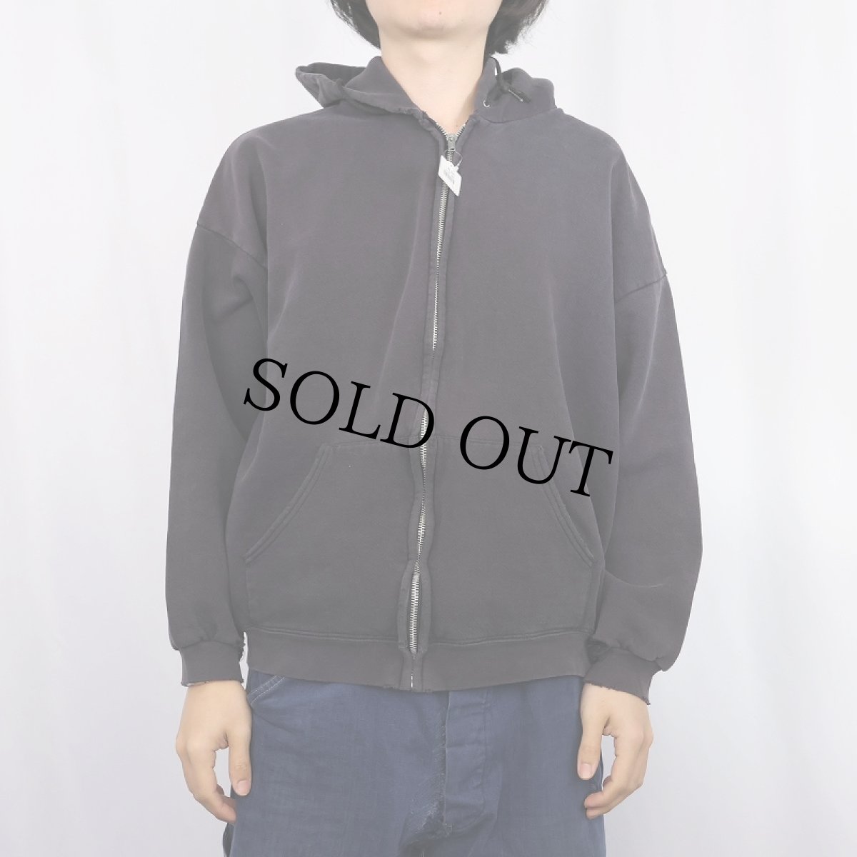 画像2: 90's Lee USA製 スウェットジップパーカー BLACK M (2)