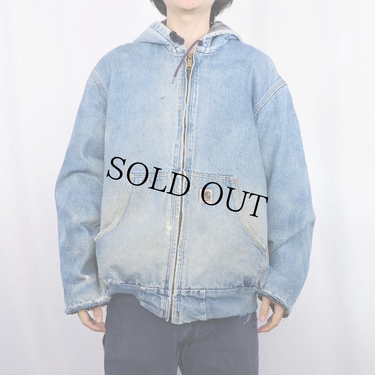 画像2: Carhartt デニムアクティブパーカー XLARGE REGULAR (2)