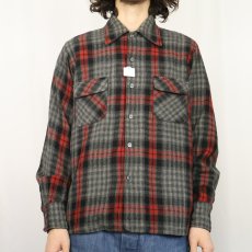 画像2: 70's WOOLOTHEWEST チェック柄 ウールシャツ M (2)