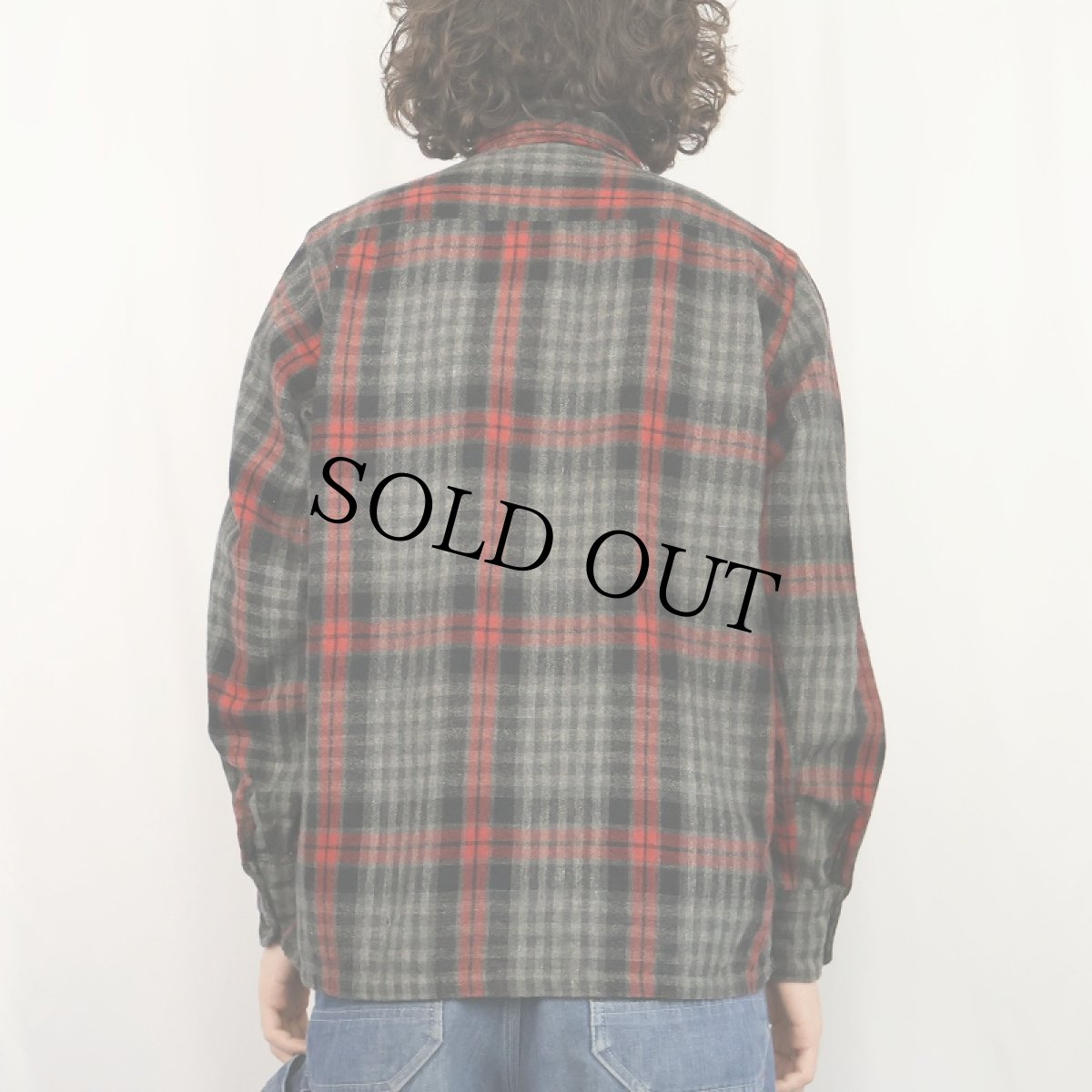 画像3: 70's WOOLOTHEWEST チェック柄 ウールシャツ M (3)