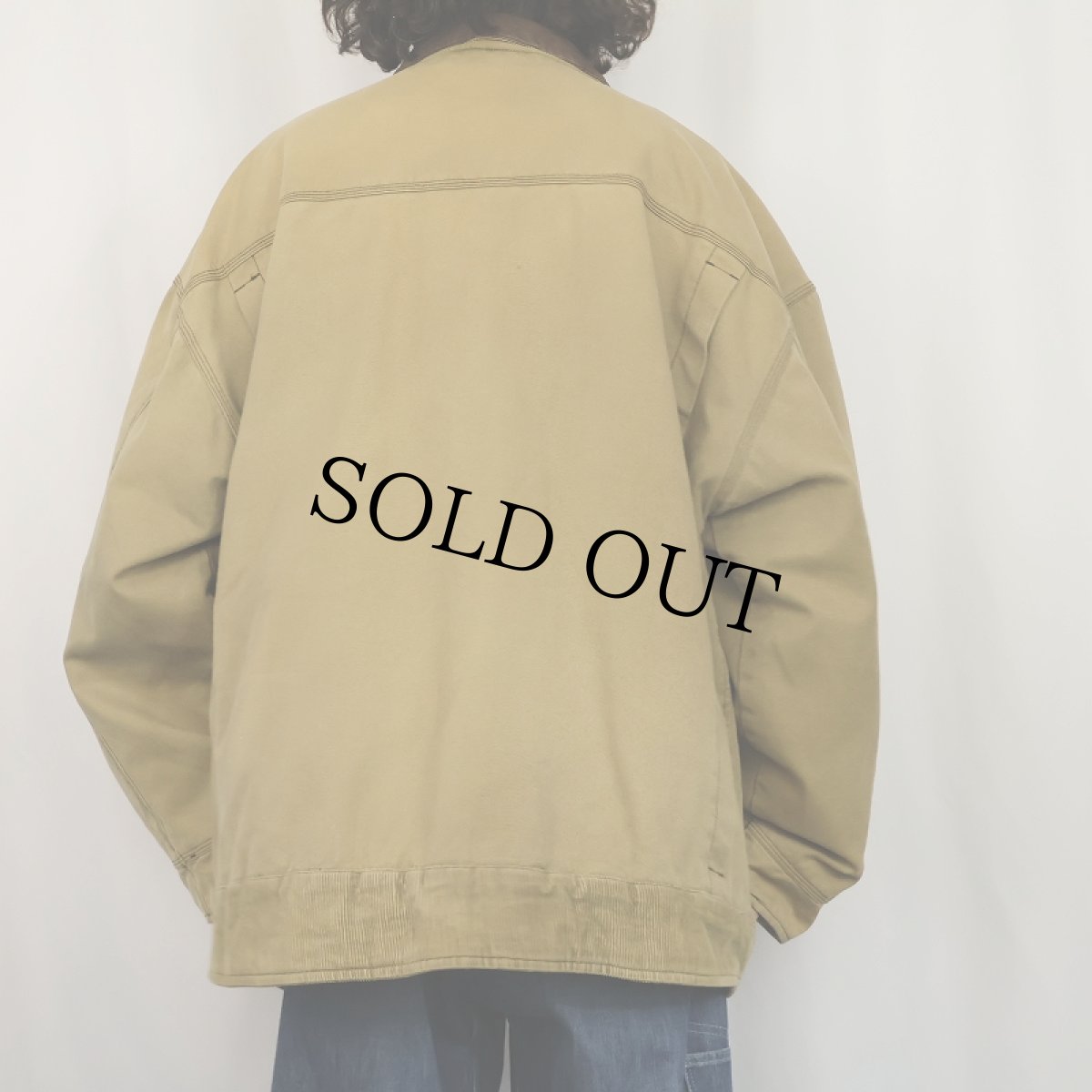 画像4: LBBS レザー×コーデュロイ切り替え コットンダックジャケット XL (4)