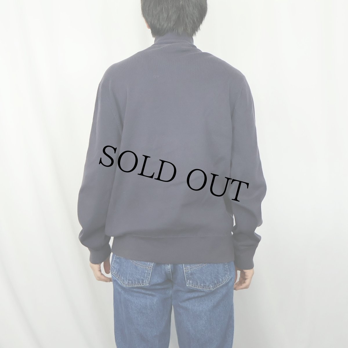 画像3: POLO Ralph Lauren ロゴ刺繍 リブ編み スウェットジップジャケット NAVY L (3)