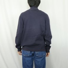 画像3: POLO Ralph Lauren ロゴ刺繍 リブ編み スウェットジップジャケット NAVY L (3)