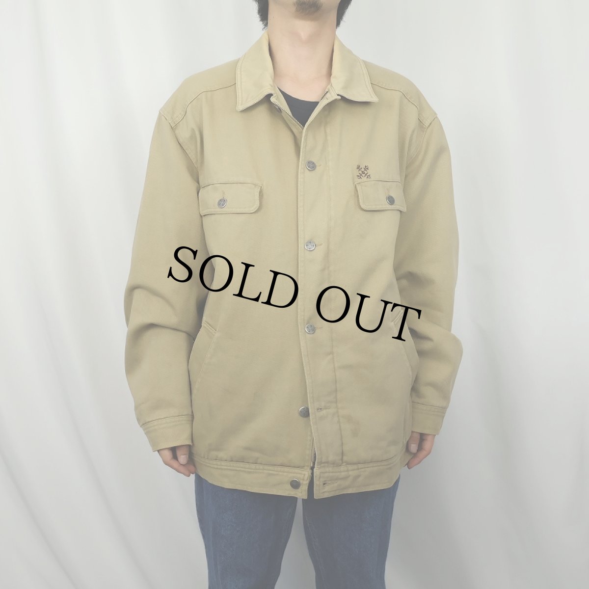 画像2: 90's OXBOW 中綿入り コットンワークジャケット L (2)