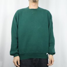 画像2: 90's RUSSELL ATHLETIC USA製 前V 無地スウェット GREEN M  (2)
