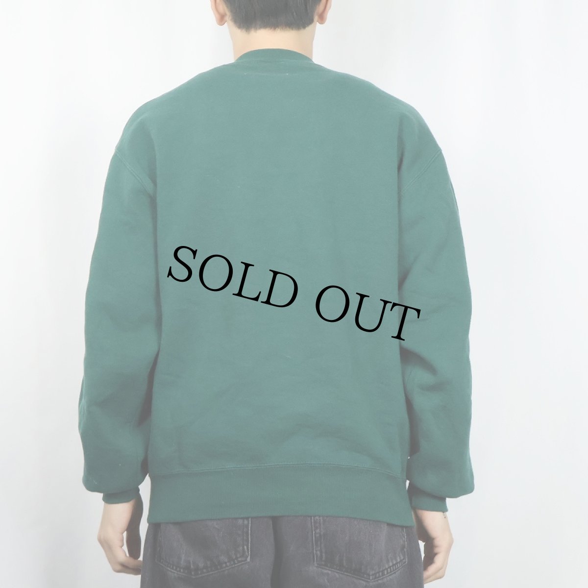 画像3: 90's RUSSELL ATHLETIC USA製 前V 無地スウェット GREEN M  (3)