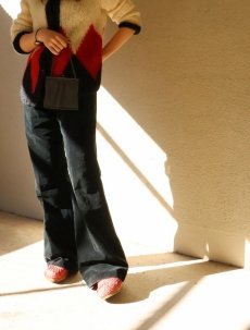 画像1: 〜70's コーデュロイフレアパンツ BLACK (1)