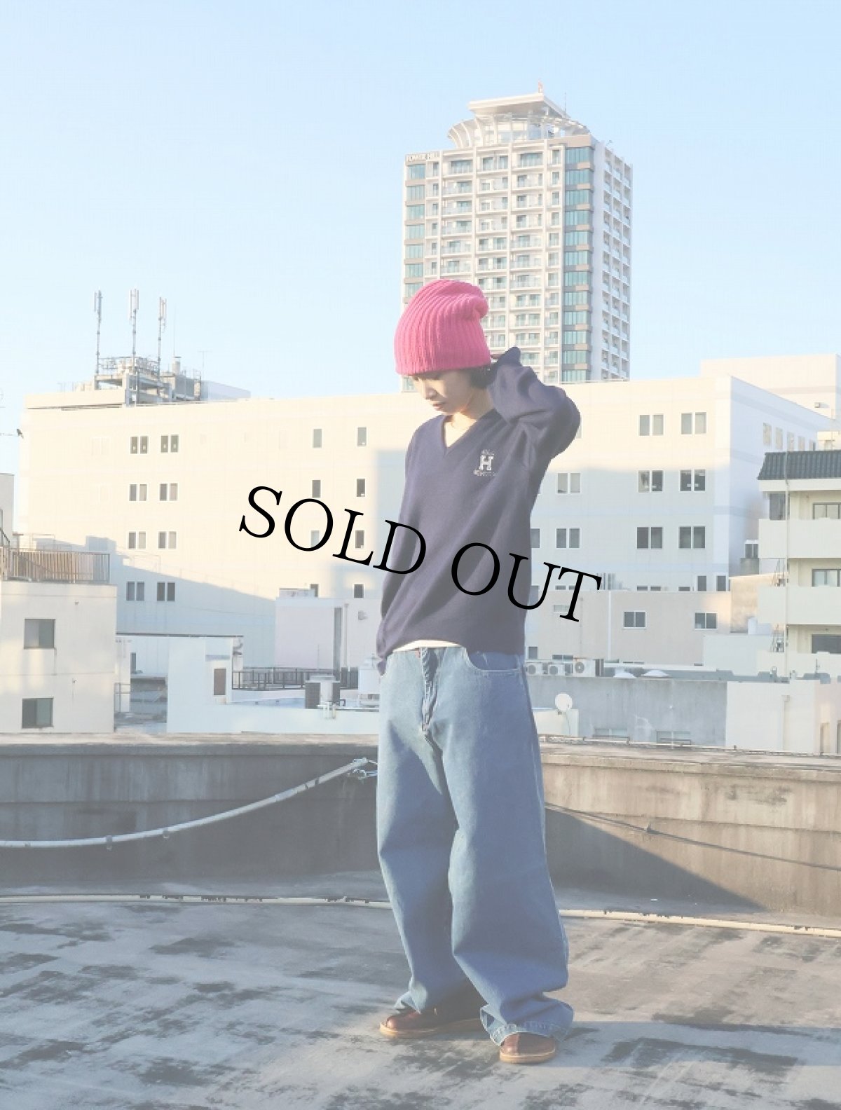 画像5: Kik Wear 刺繍デザイン ワイドデニムパンツ W33 (5)