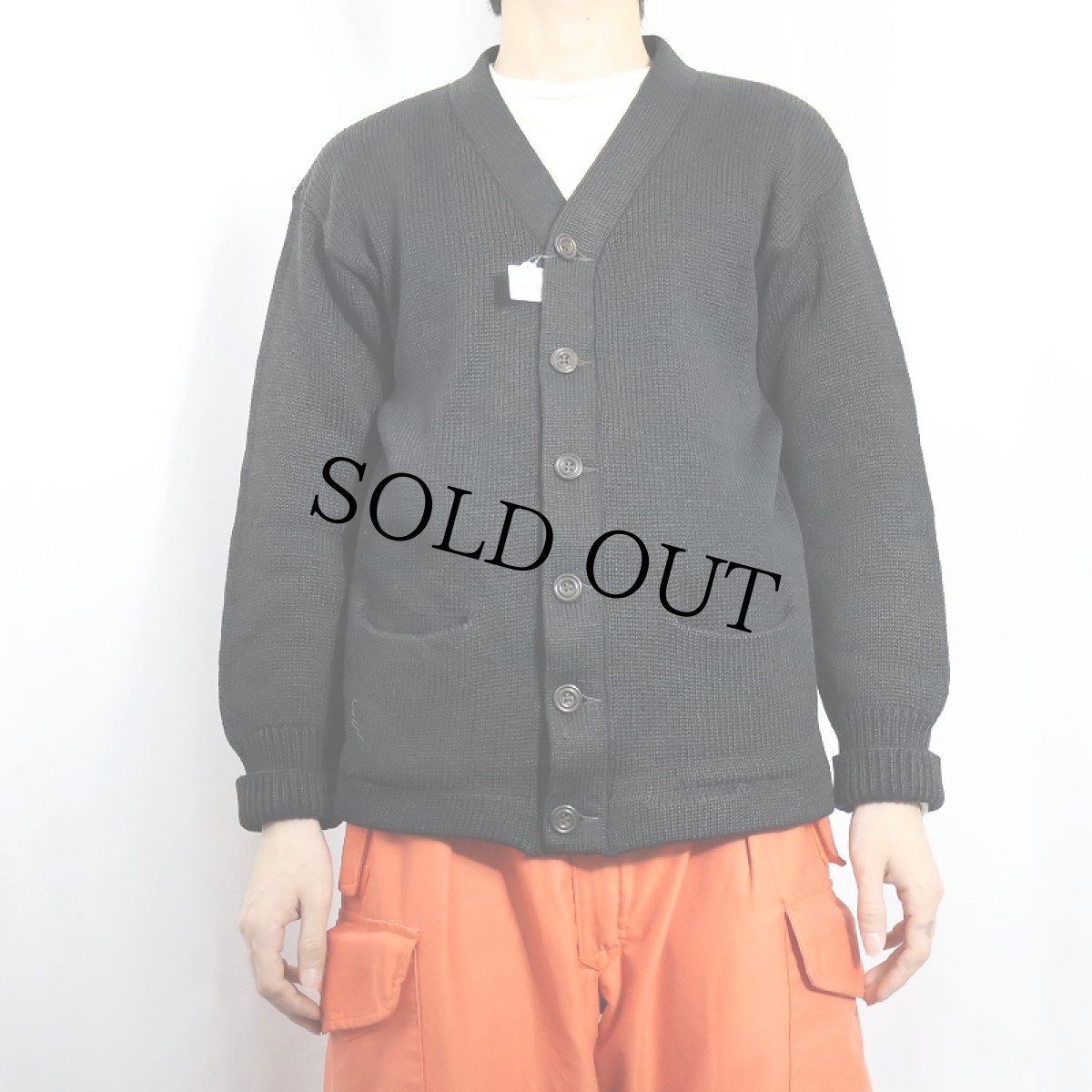 画像2: 50's HOLT'S ウールニットカーディガン BLACK (2)