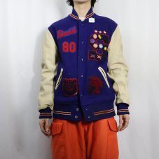 画像2: 60's Whiting パッチ付き レザー×メルトンウールスタジャン SIZE44 (2)