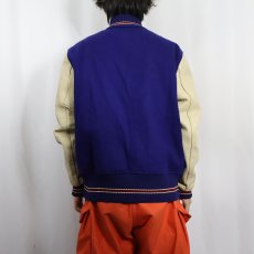 画像3: 60's Whiting パッチ付き レザー×メルトンウールスタジャン SIZE44 (3)