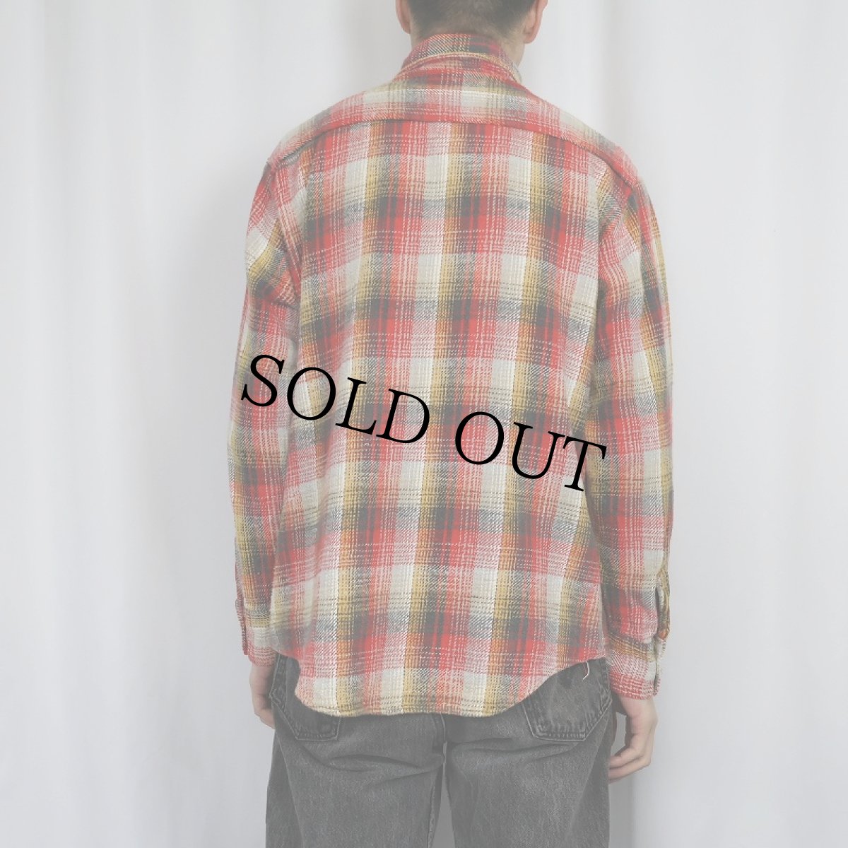 画像3: 70's ELY チェック柄 ヘビーネルシャツ L (3)