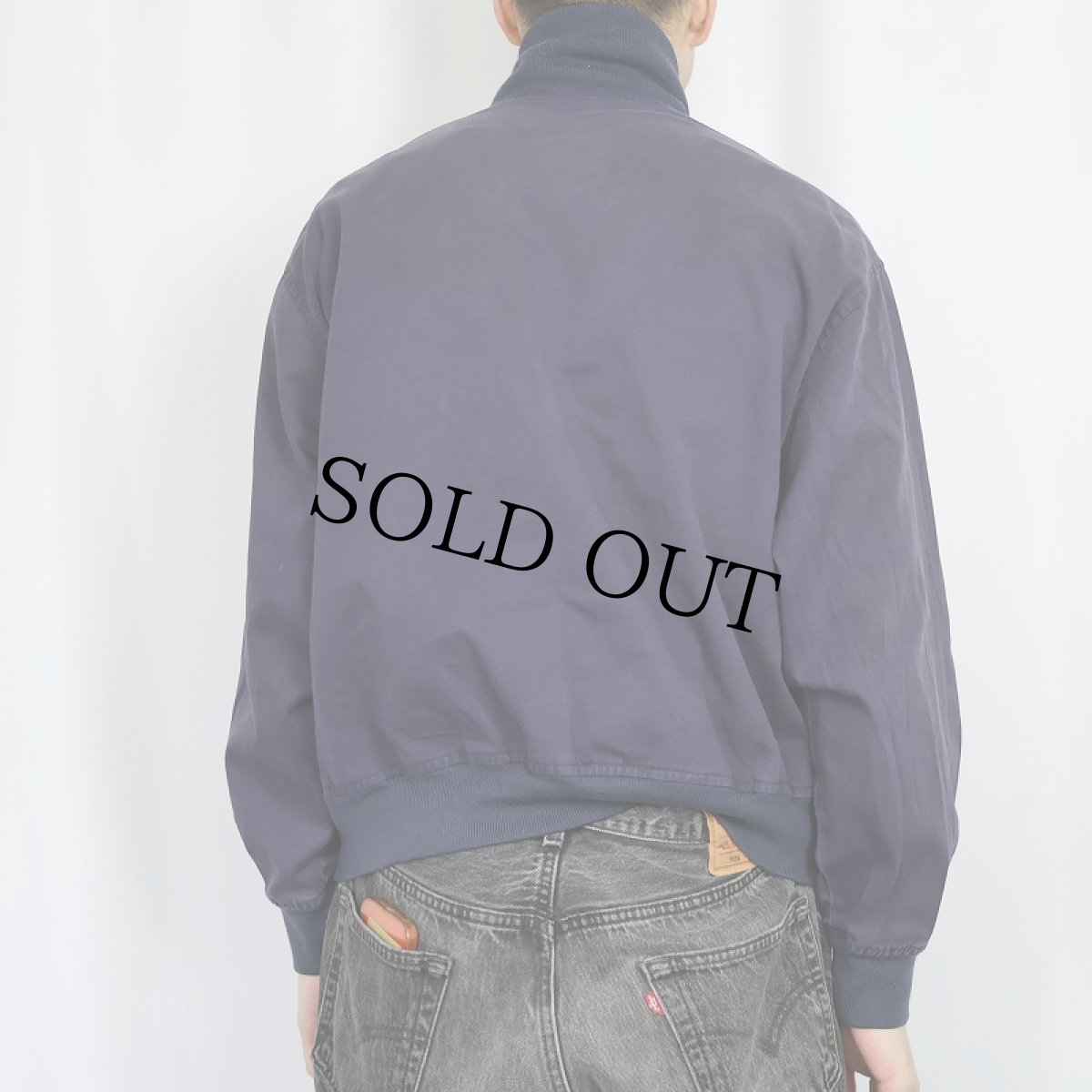 画像3: Ralph Lauren ロゴ刺繍 ヘチマ襟 コットンジップジャケット NAVY M (3)