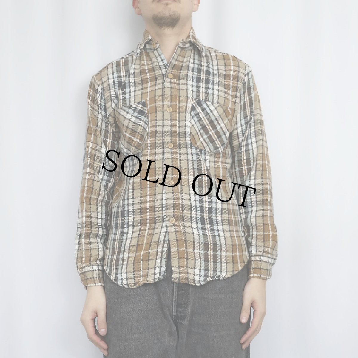 画像2: 70's JCPenney BIGMAC チェック柄 ヘビーネルシャツ S (2)