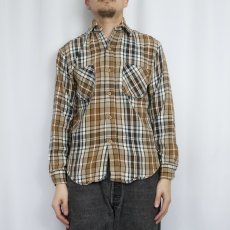 画像2: 70's JCPenney BIGMAC チェック柄 ヘビーネルシャツ S (2)