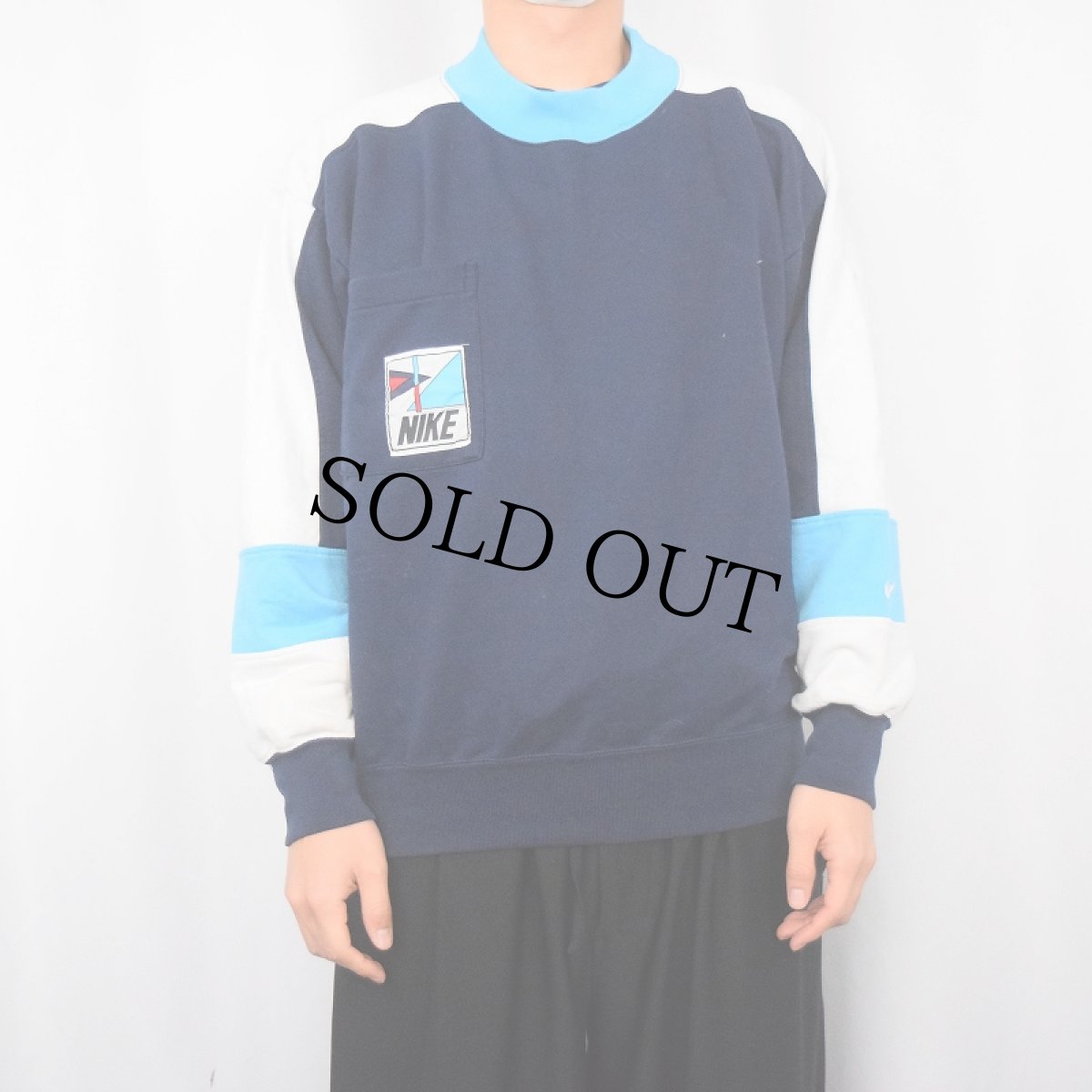 画像2: 90's NIKE 銀タグ 切り替えデザイン スウェット M (2)