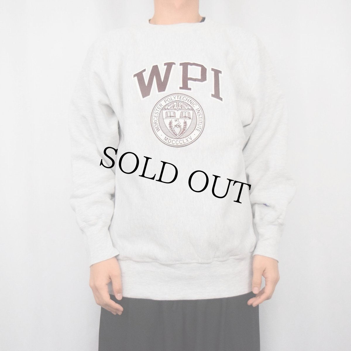 画像2: 90's Champion REVERSE WEAVE "WPI" プリントスウェット XL (2)