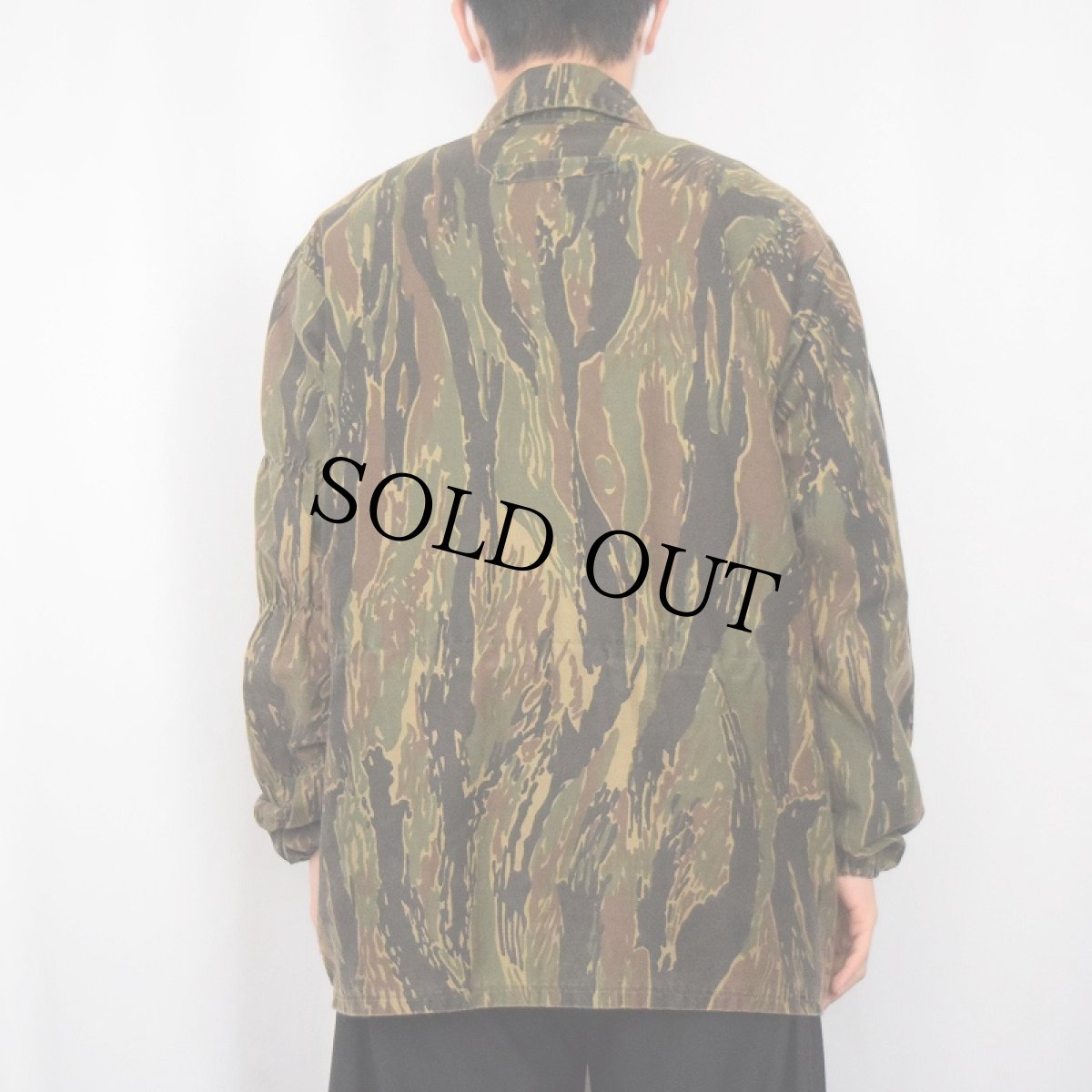 画像3: 80's CAMO CLAN USA製 タイガーストライプカモ柄 コットンジャケット M (3)