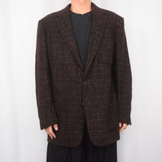 画像2: 60〜70's HUDSON SPORTSWEAR チェック柄 ウールテーラードジャケット BROWN (2)