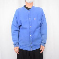 画像2: 90's Champion REVERSE WEAVE USA製 目付き スウェットスナップカーディガン M (2)