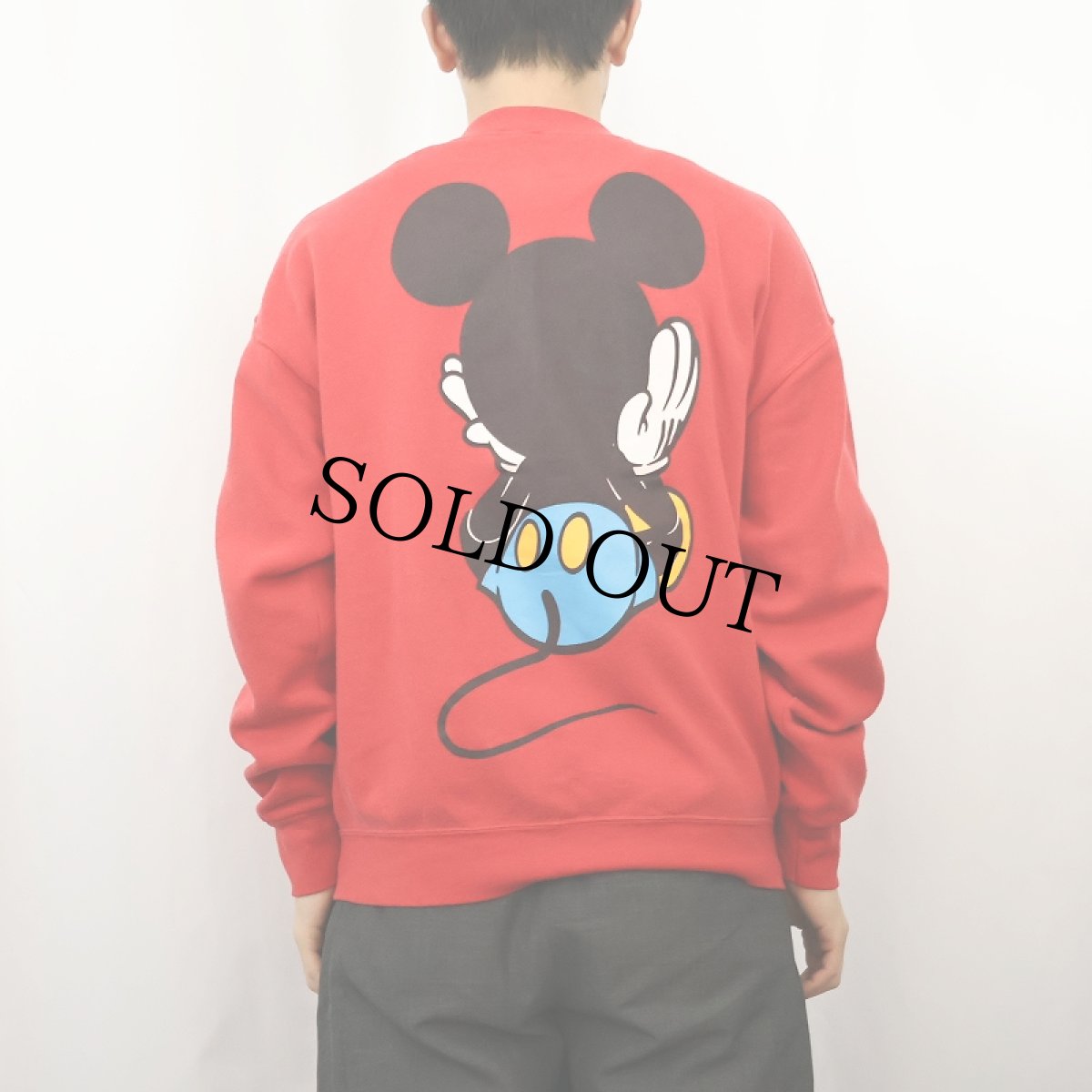 画像4: 90's MICKEY&CO. USA製 青パンミッキー キャラクタープリントスウェット L (4)