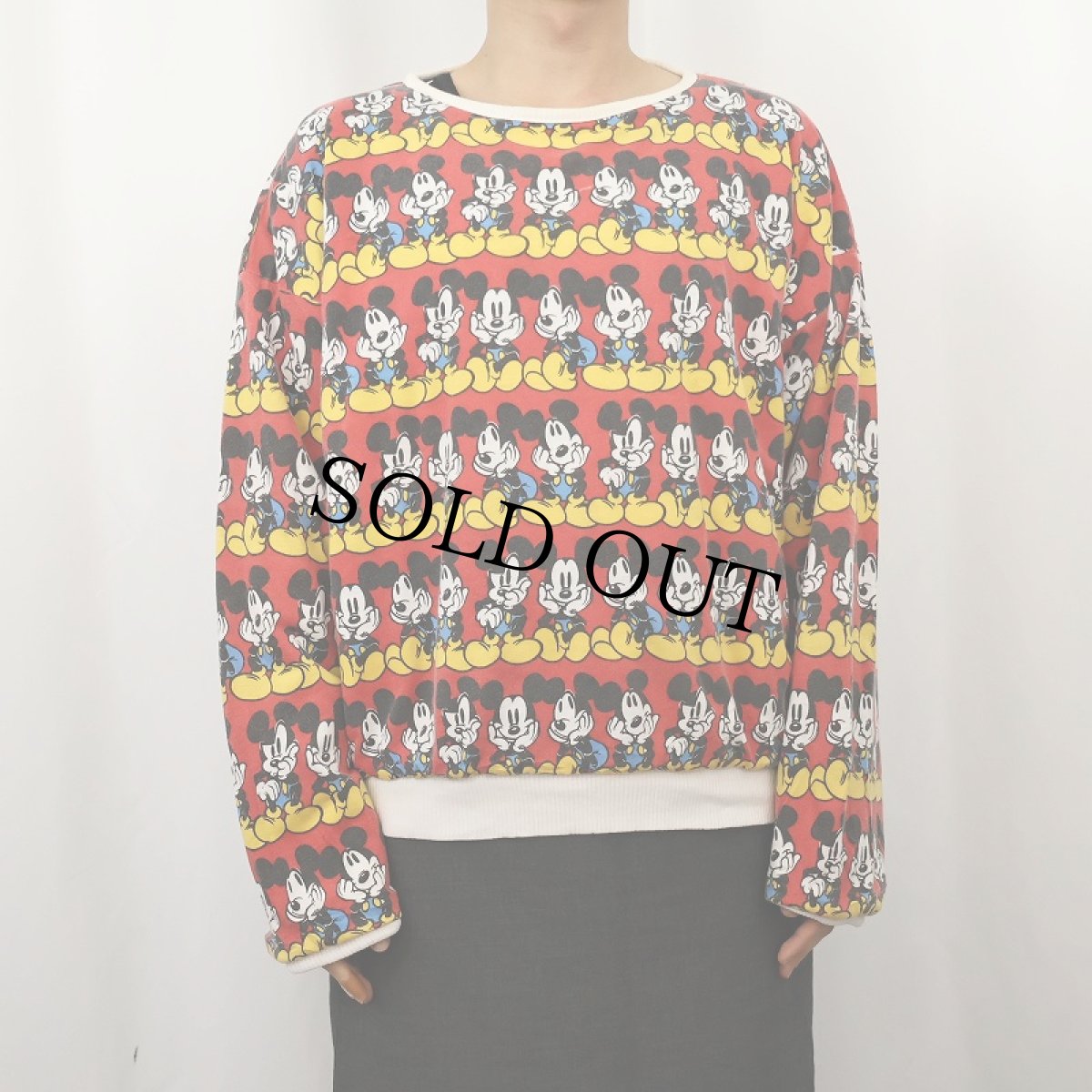 画像3: 90's 青パンミッキー 中綿入り リバーシブルスウェット (3)