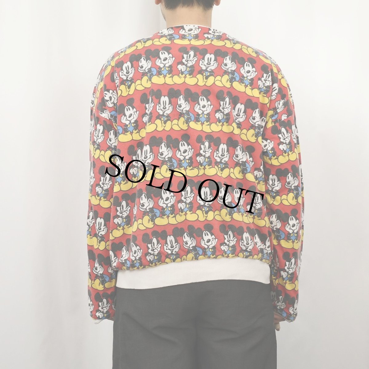 画像4: 90's 青パンミッキー 中綿入り リバーシブルスウェット (4)