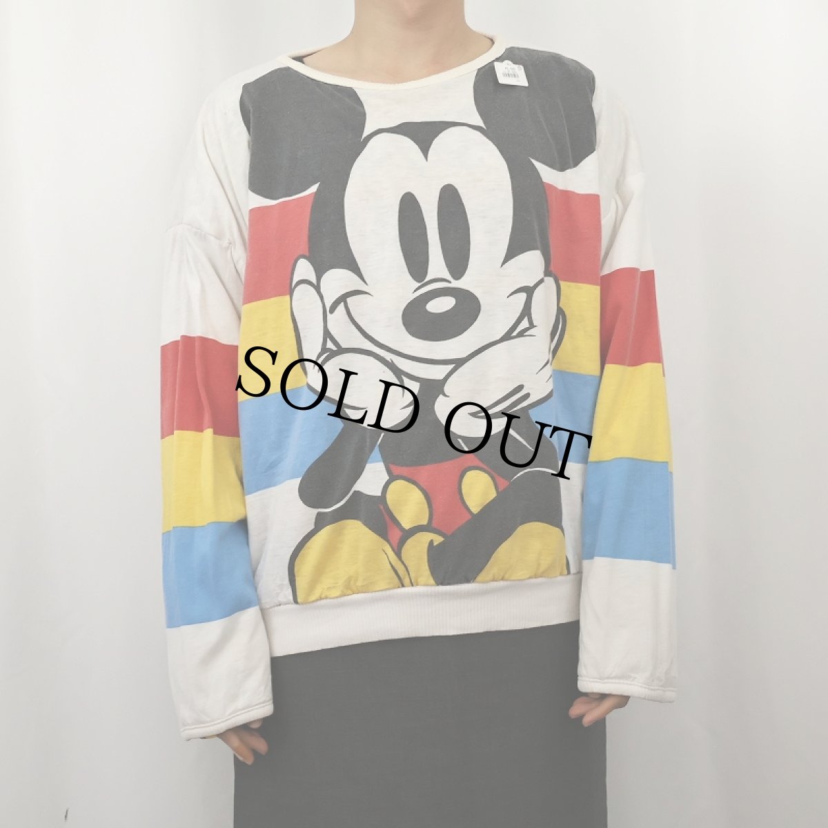 画像5: 90's 青パンミッキー 中綿入り リバーシブルスウェット (5)