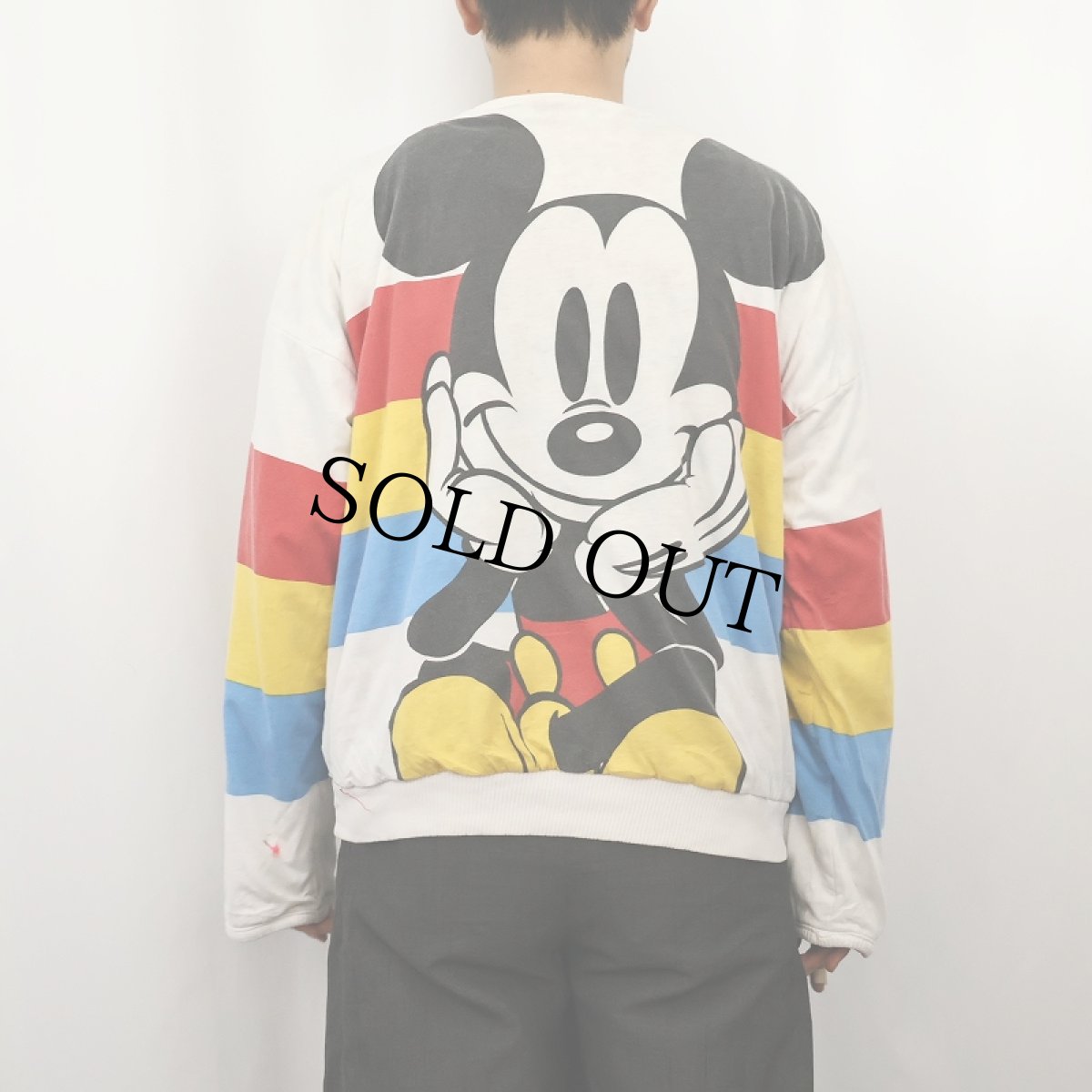 画像6: 90's 青パンミッキー 中綿入り リバーシブルスウェット (6)