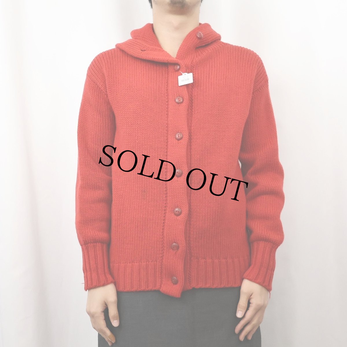 画像4: 40〜50's Geistex フーデット ウールニットカーディガン (4)