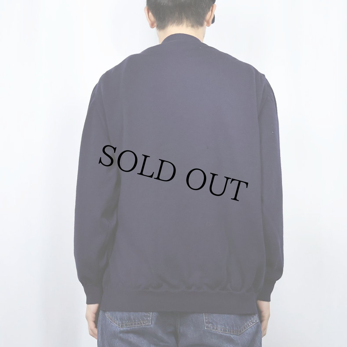画像3: 90's J.CREW ITALY製 メリノウールニットカーディガン NAVY L (3)