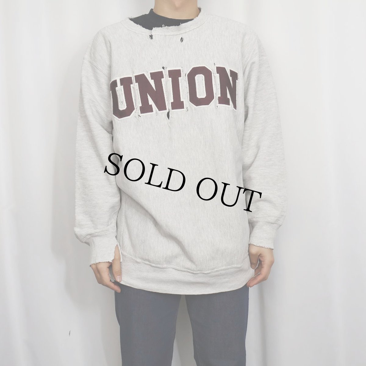 画像2: 90's JANSPORT USA製 REVERSE WEAVE TYPE "UNION" スウェット XL (2)