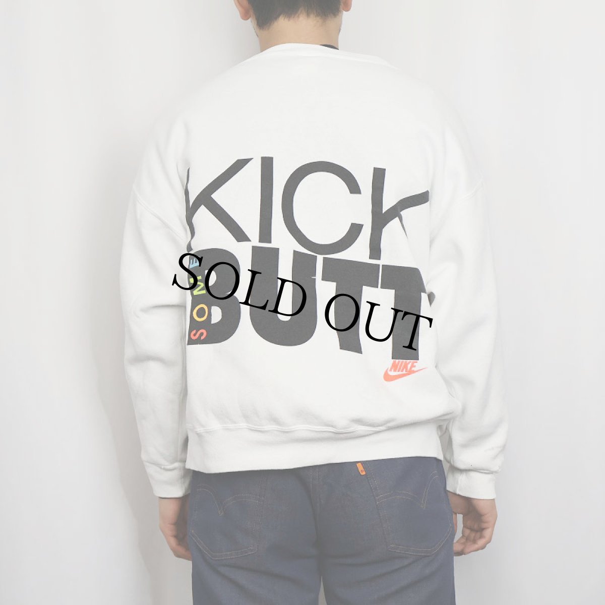 画像4: 90's NIKE 銀タグ USA製 "CAN YOU SAY KICK SOME BUTT" プリントスウェット L (4)