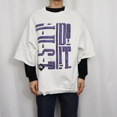 画像2: 90's NIKE 銀タグ USA製 "JUST DO IT"  発泡プリント カットオフスウェット XL (2)