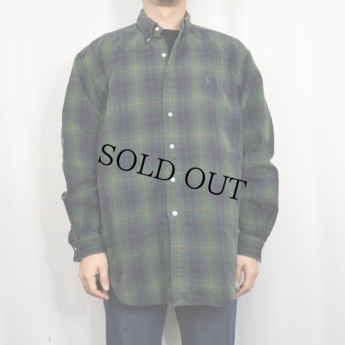 画像2: 90's Ralph Lauren USA製 チェック柄 コットンツイルボタンダウンシャツ L (2)