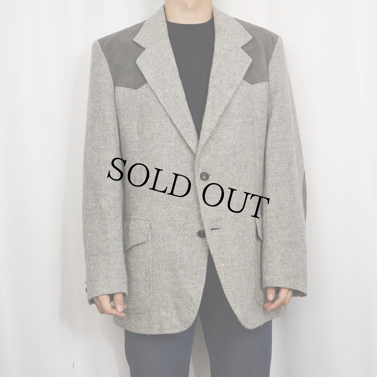 画像2: 90's Pendleton USA製 エルボーパッチ付き ウールテーラードジャケット SIZE42 (2)