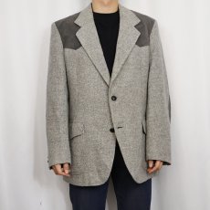 画像2: 90's Pendleton USA製 エルボーパッチ付き ウールテーラードジャケット SIZE42 (2)